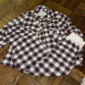 abercrombie and fitch plaid christmas pajama set size xs
